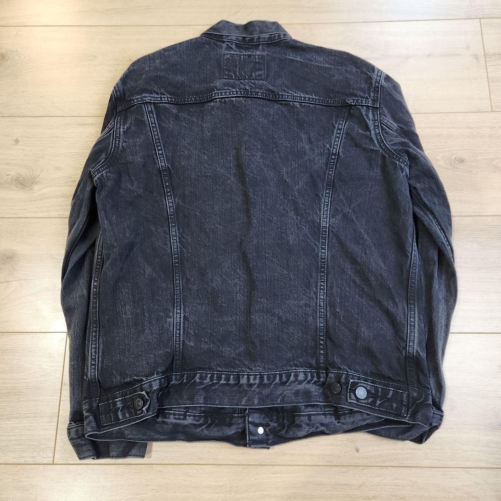 Levis Jacket Mens XL Black Denim Trucker Button Front Casual Classic - Picture 3 of 8
